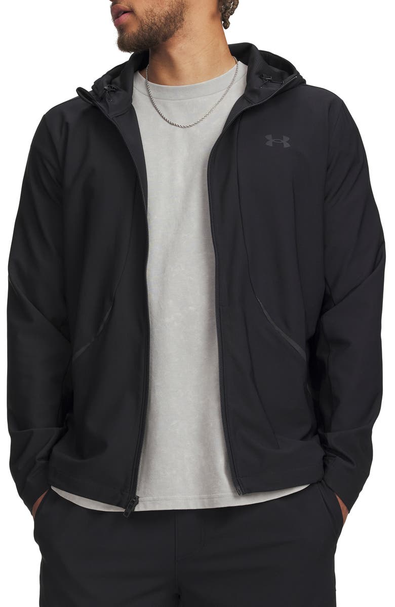 Under Armour UA Unstoppable Woven Full Zip Hoodie, Main, color, Black
