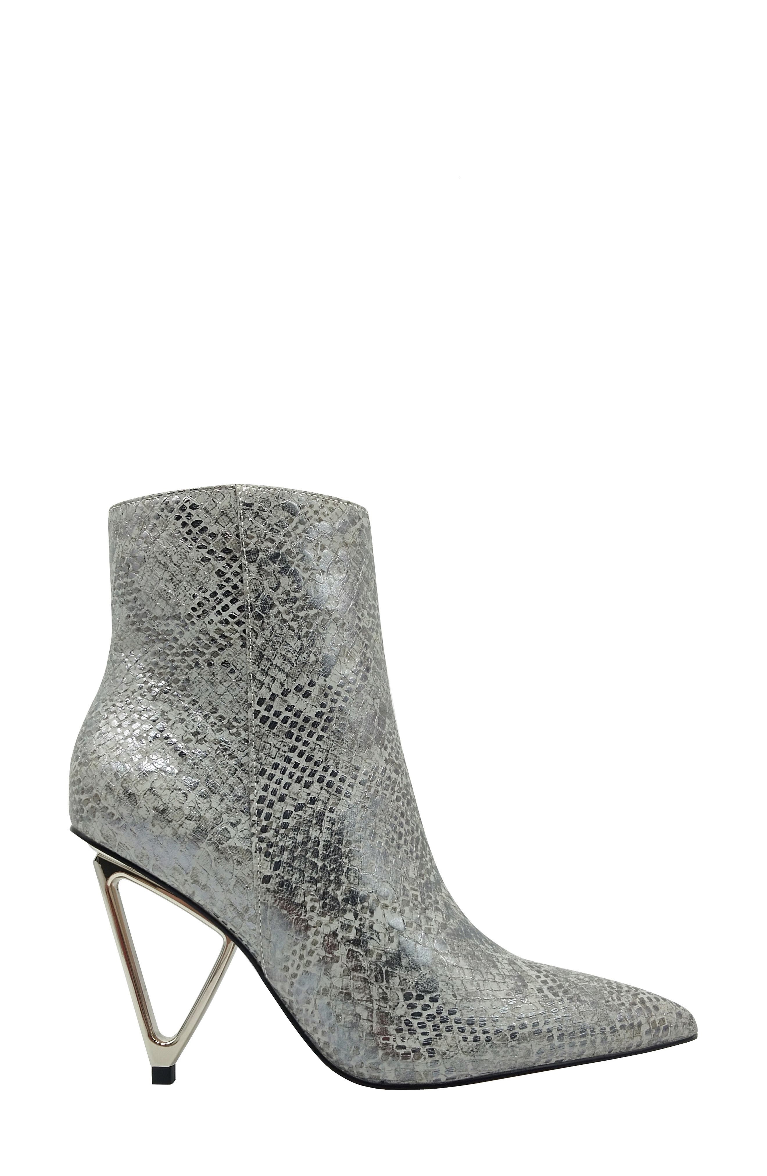 NINETY UNION Gia Triangle Heel Bootie, Alternate, color, Silver