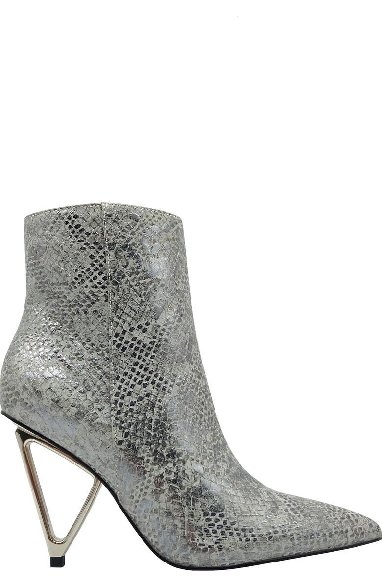 NINETY UNION Gia Triangle Heel Bootie, Alternate, color, Silver