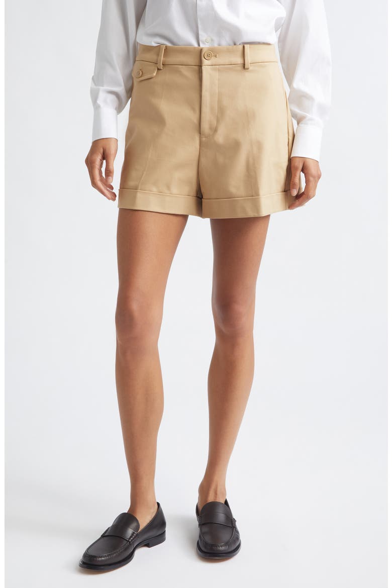Yernalie Stretch Cotton Shorts, Main, color, BIRCH BEIGE