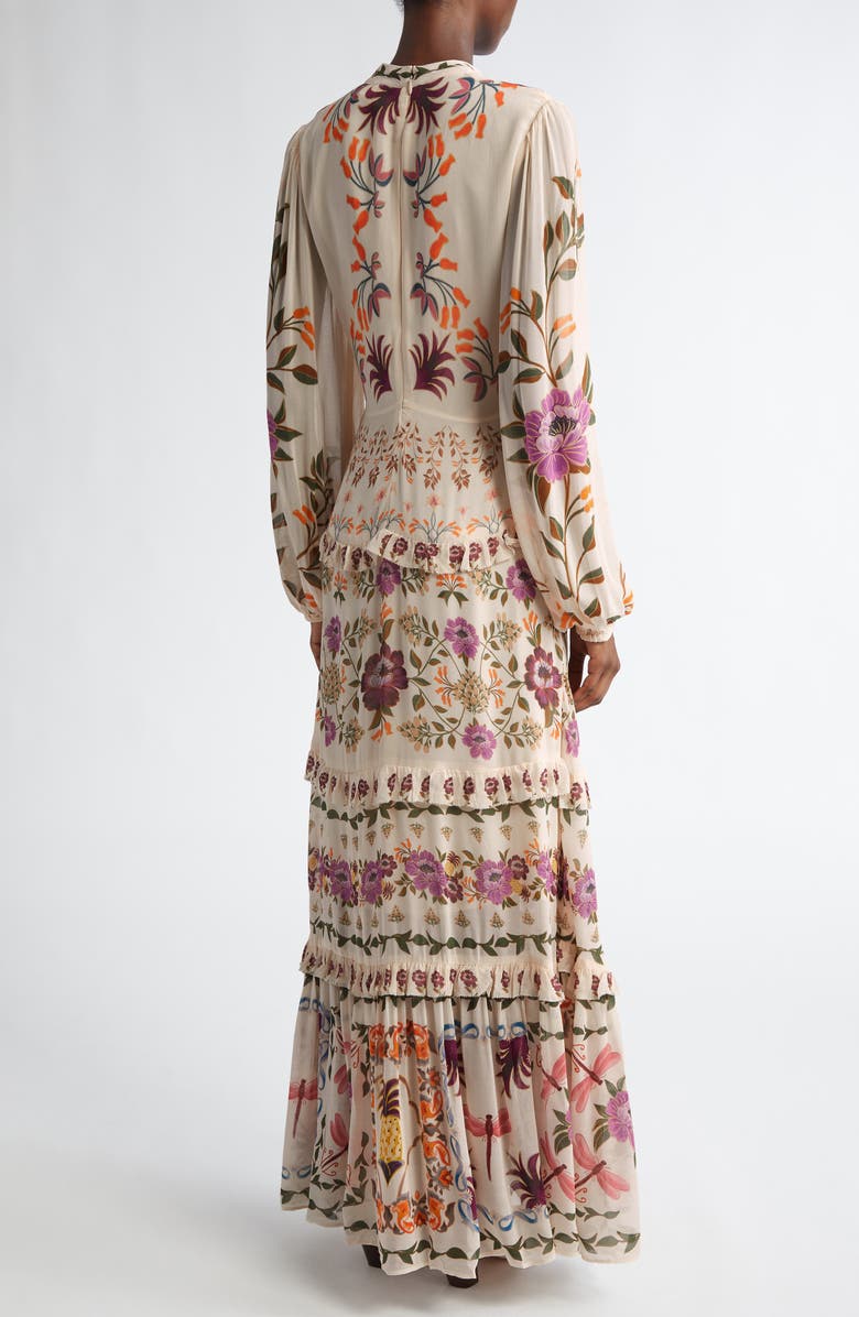 FARM Rio Winter Garden Ruffle Long Sleeve Maxi Dress, Alternate, color, 