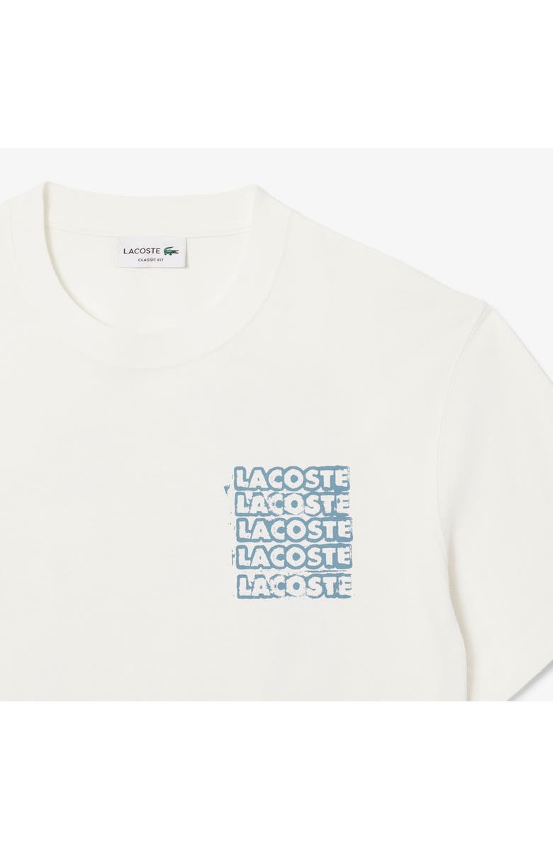 Lacoste Stencil Classic Fit Graphic T-Shirt, Alternate, color, Cpi Flour/ Limestone