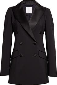 Eleventy Double Breasted Satin Tuxedo Jacket