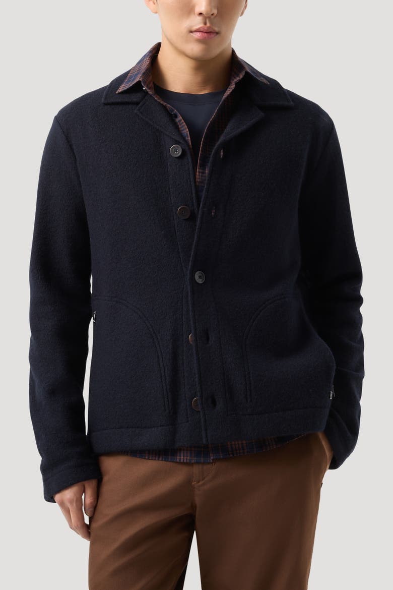 Wool Overshirt Blanco, Alternate, color, Navy blue