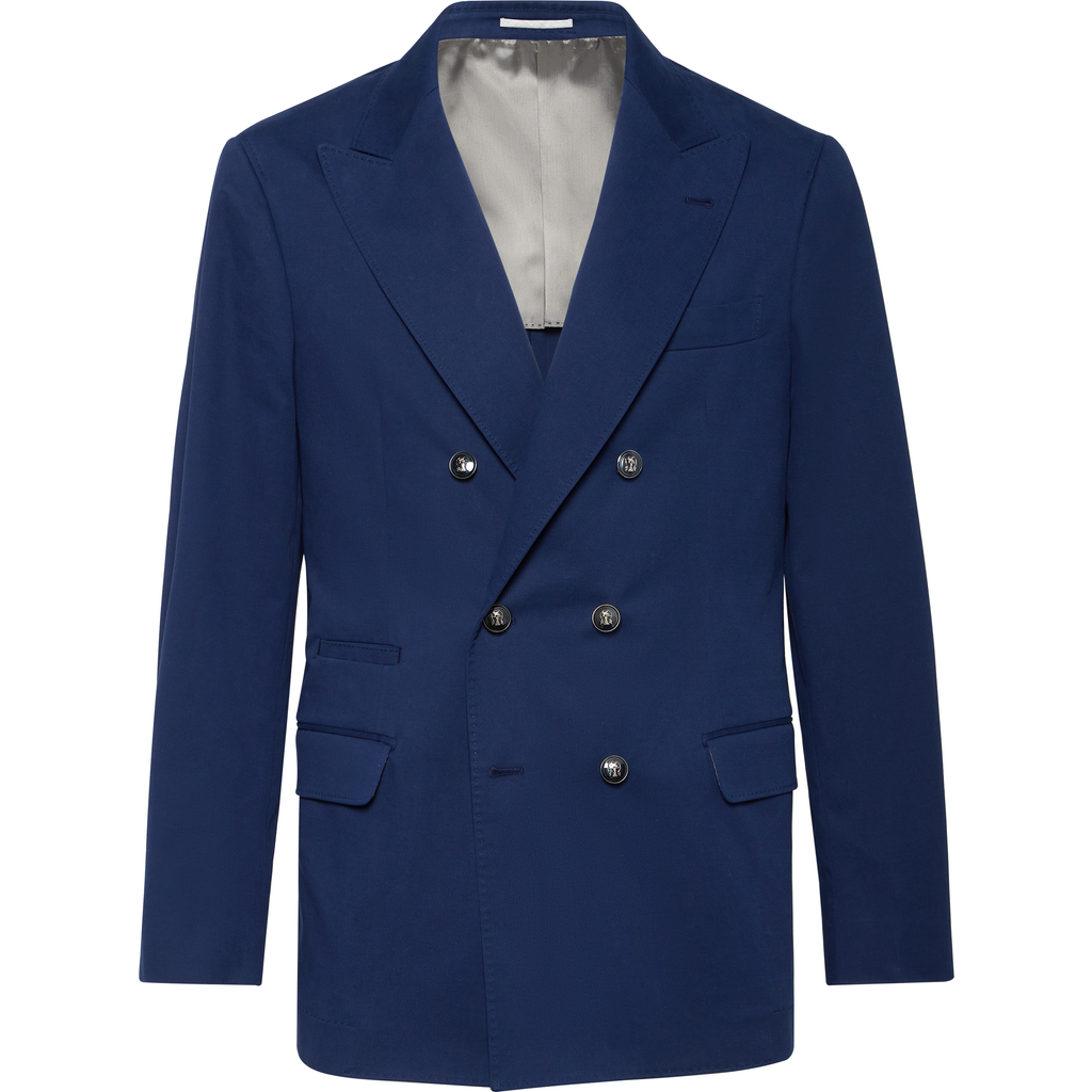 Brunello Cucinelli Double-breasted Blazer In Blue