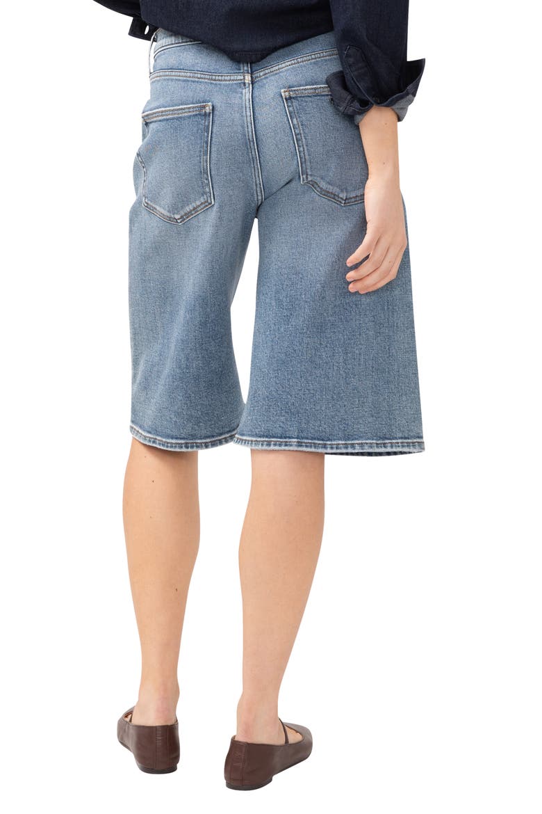 Be Easy High Waist Long Denim Shorts, Alternate, color, VISTA