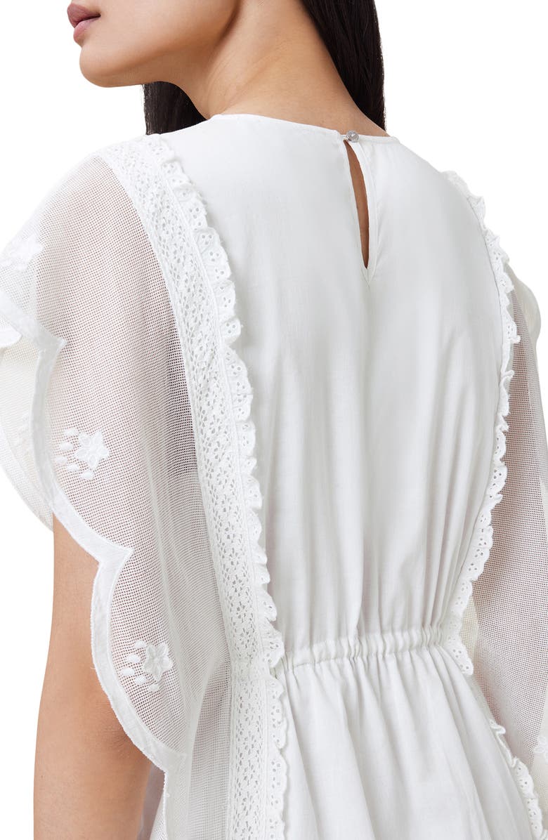 AllSaints Ola Flutter Sleeve Scallop Dress, Alternate, color, 