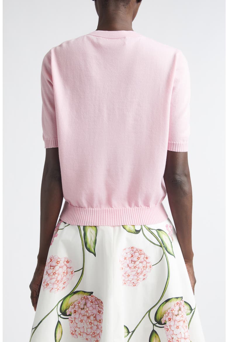 Floral Button Crop Virgin Wool Cardigan, Alternate, color, PINK/ PINK