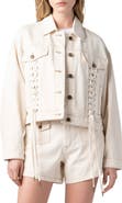 BLANKNYC Lace-Up Denim Jacket