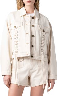 BLANKNYC Lace-Up Denim Jacket