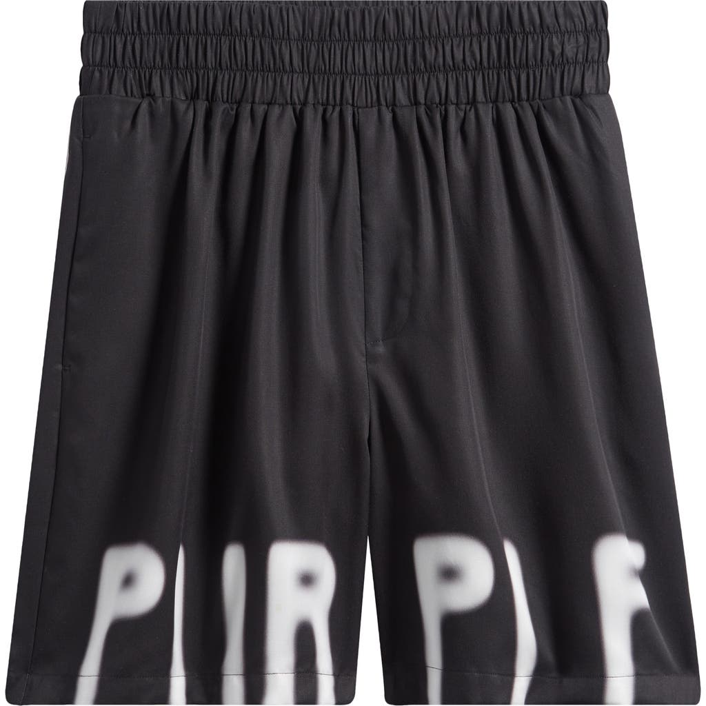 Purple Brand Lyocell Pull-on Shorts In Black