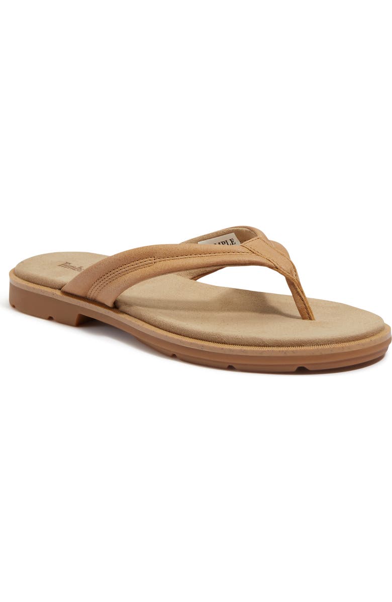Timberland Calista Bay Flip Flop, Main, color, Medium Beige Full Grain