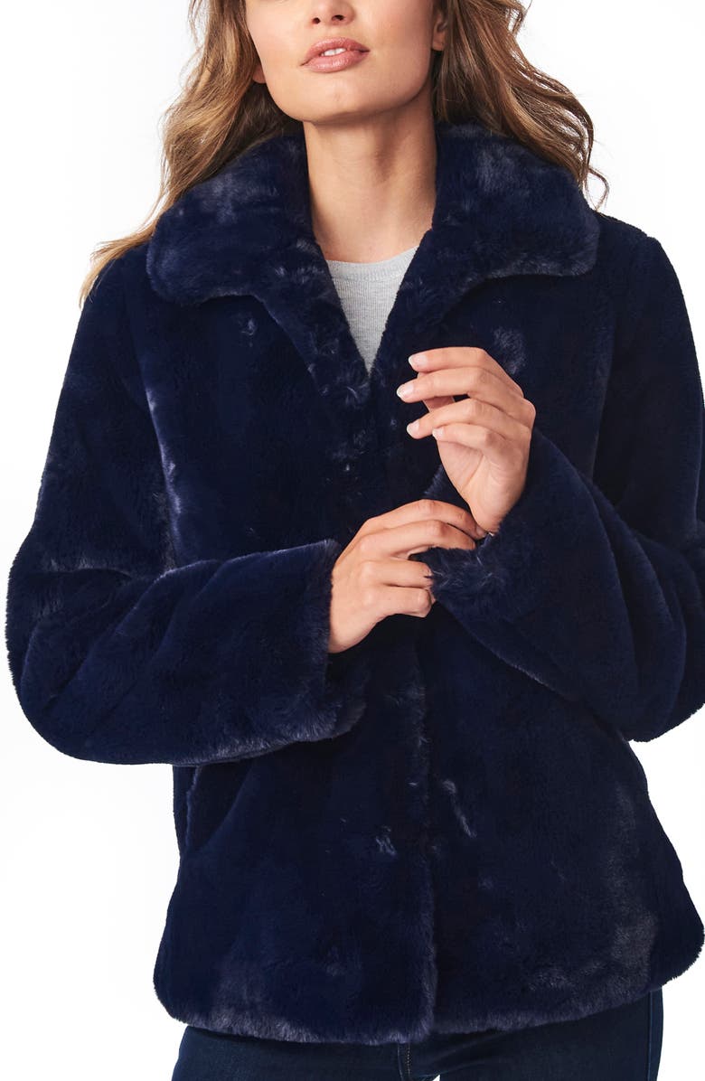 Bernardo Faux Fur Jacket, Alternate, color, 