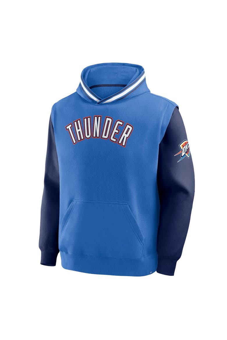 Men's Fanatics  Blue/Navy Oklahoma City Thunder Half Court Shot Clock Fastbreak Hoodie, Alternate, color, Blue