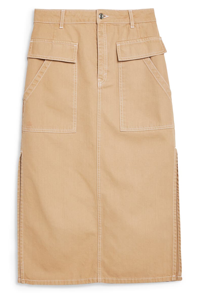 Pocket Midi Skirt, Alternate, color, STONE