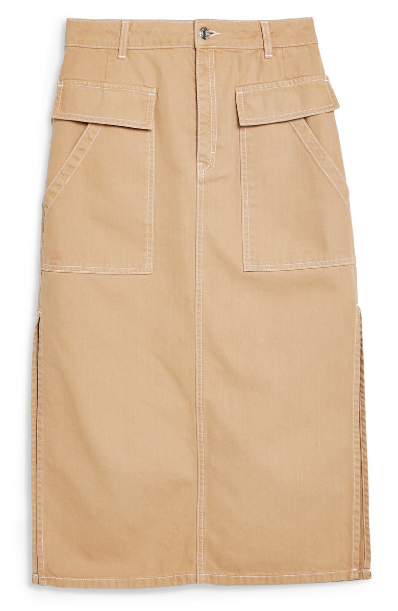 Topshop Pocket Midi Skirt, Alternate, color,