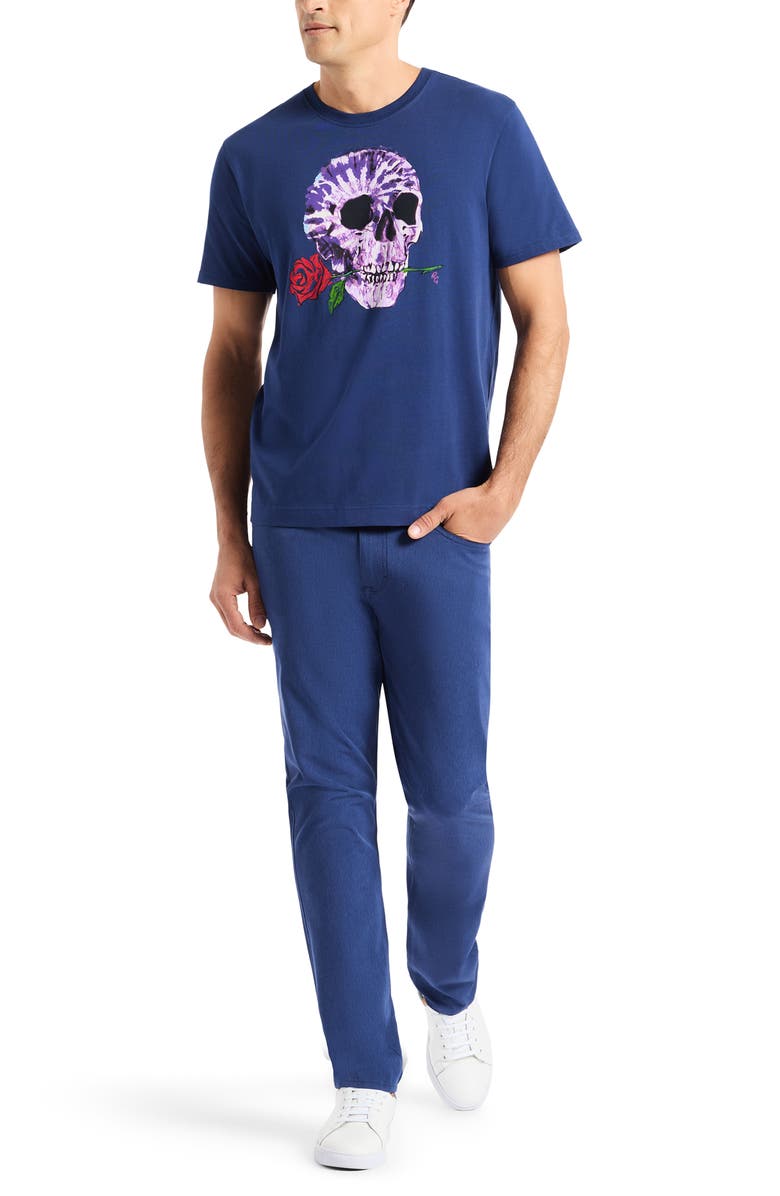 Robert Graham Tie Dye Skull Graphic T-Shirt, Alternate, color, Navy