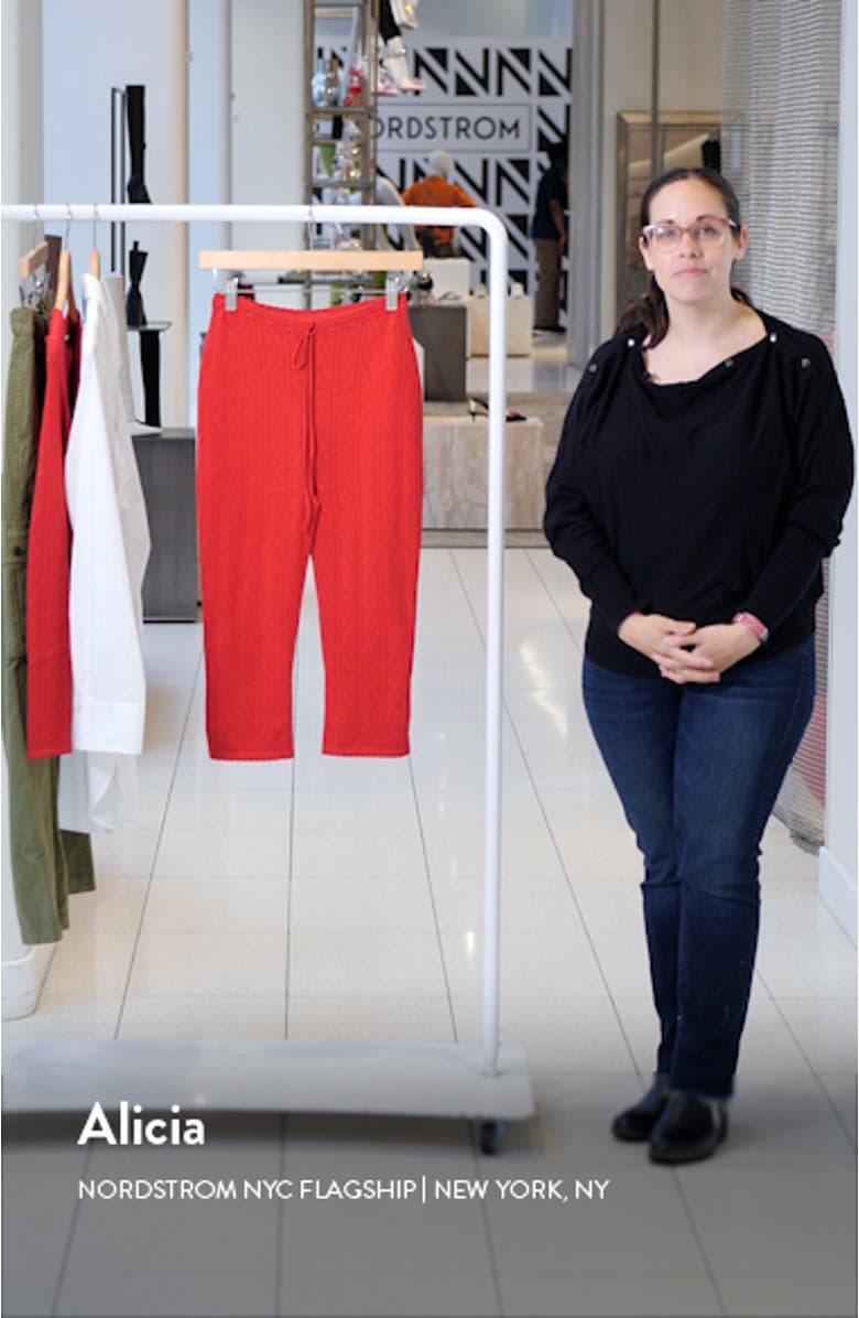 Abigail Pointelle Drawstring Capri Pants, sales video thumbnail