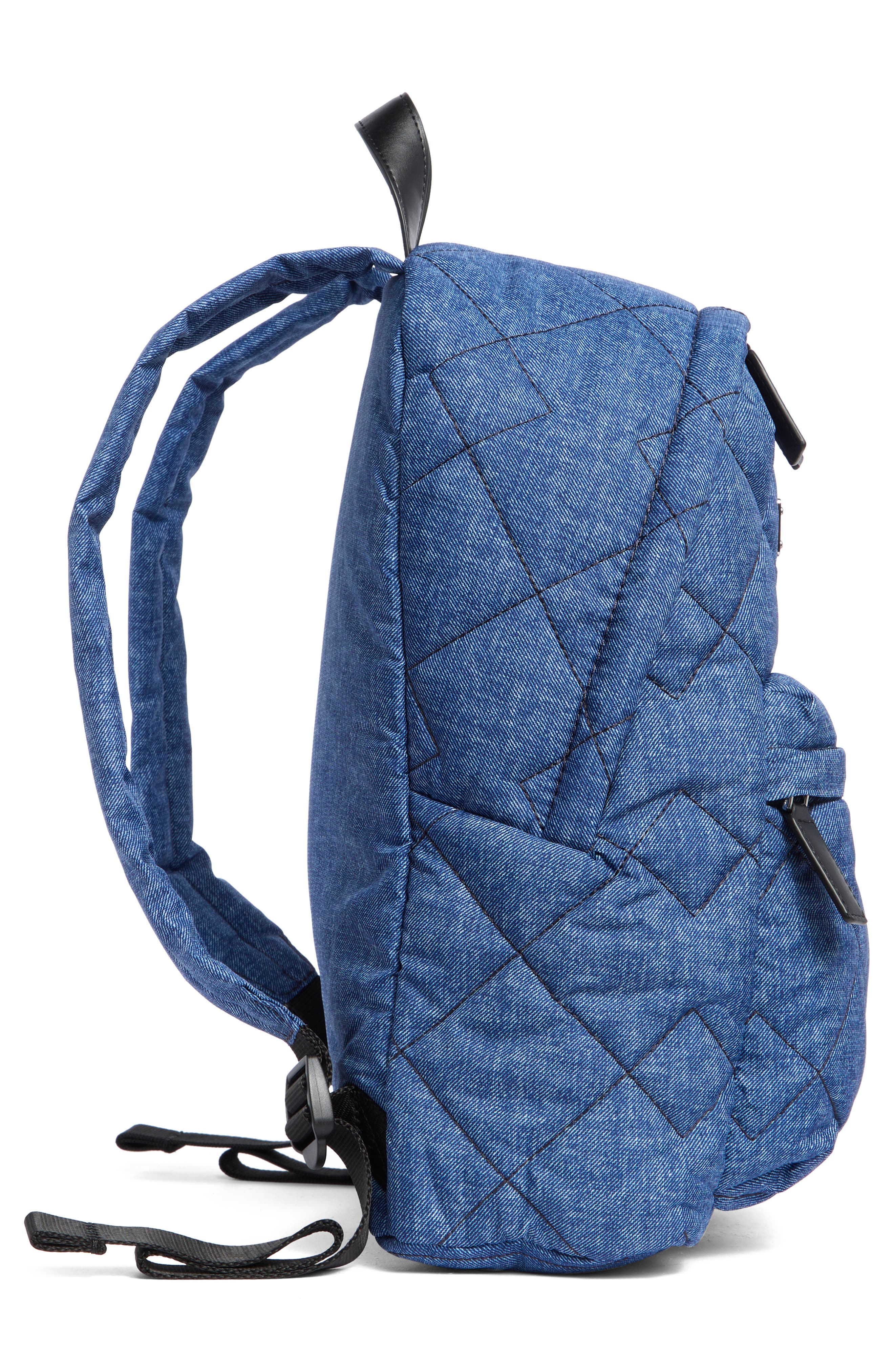 Marc Jacobs Quilted Denim Effect Nylon Backpack, Alternate, color, Denim Blue
