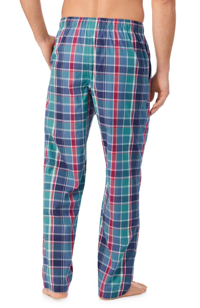 Tommy Bahama Woven Cotton Drawstring Pajama Pants, Alternate, color, Blue Plaid