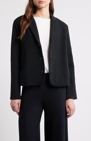 Eileen Fisher Notch Collar Organic Cotton Blend Jacket