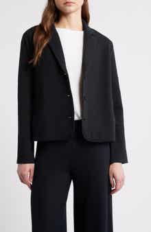 Eileen Fisher Notch Collar Organic Cotton Blend Jacket