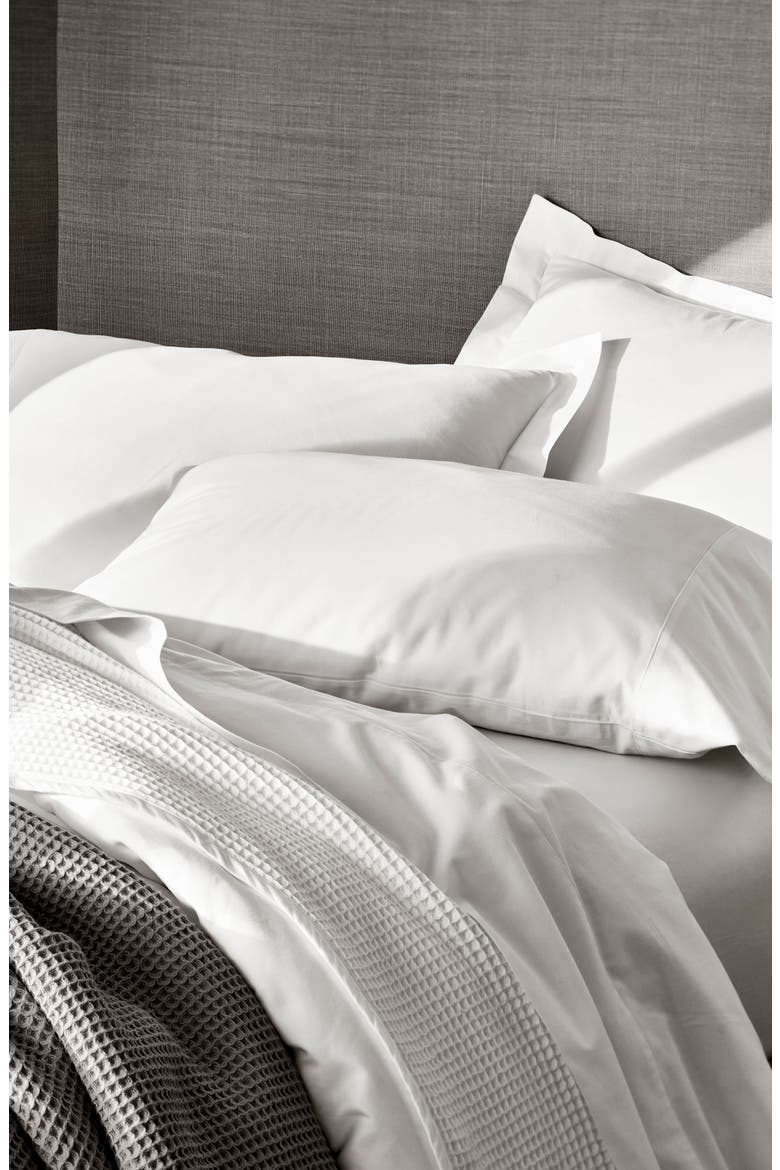 Set of 2 Percale Hemmed Pillowcases, Alternate, color, WHITE