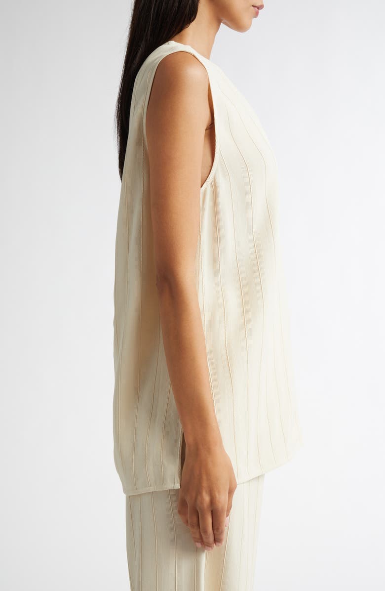 TOTEME Textured Stripe Sleeveless Top, Alternate, color, Ecru