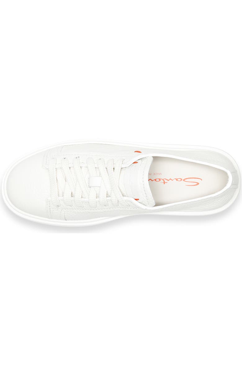 Santoni Women's tumbled leather sneaker, Alternate, color, White