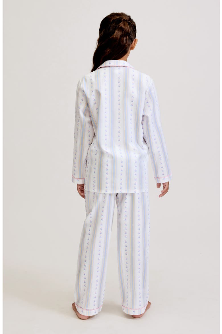 Cottage Stripe Classic Pajama Set, Alternate, color, WHITE