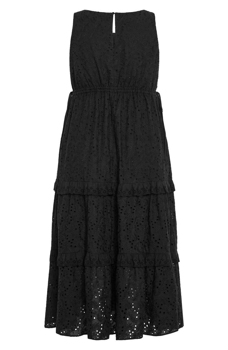 City Chic Bridie Eyelet Sleeveless Tiered Maxi Dress, Alternate, color, 