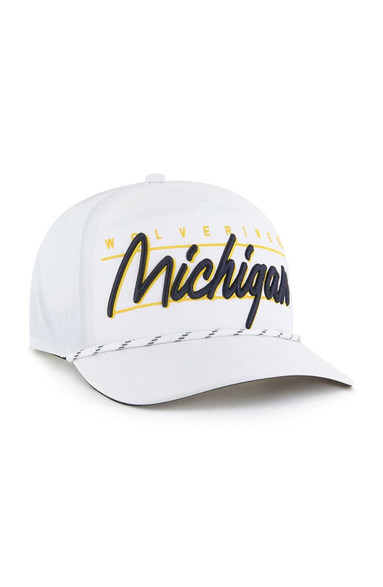 '47 Men's '47 White Michigan Wolverines Condor Hitch brrr° Adjustable Hat, Alternate, color,