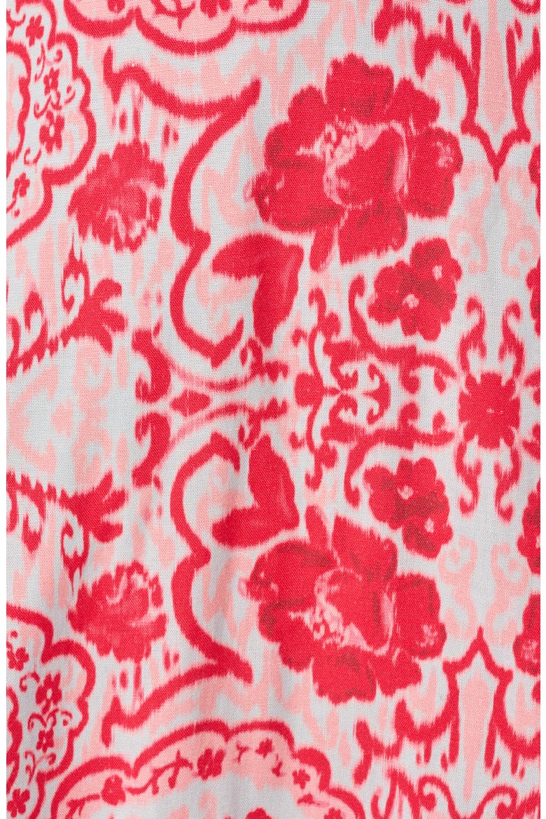 Paisley Floral V-Neck Dress, Alternate, color, RED/ BLUE