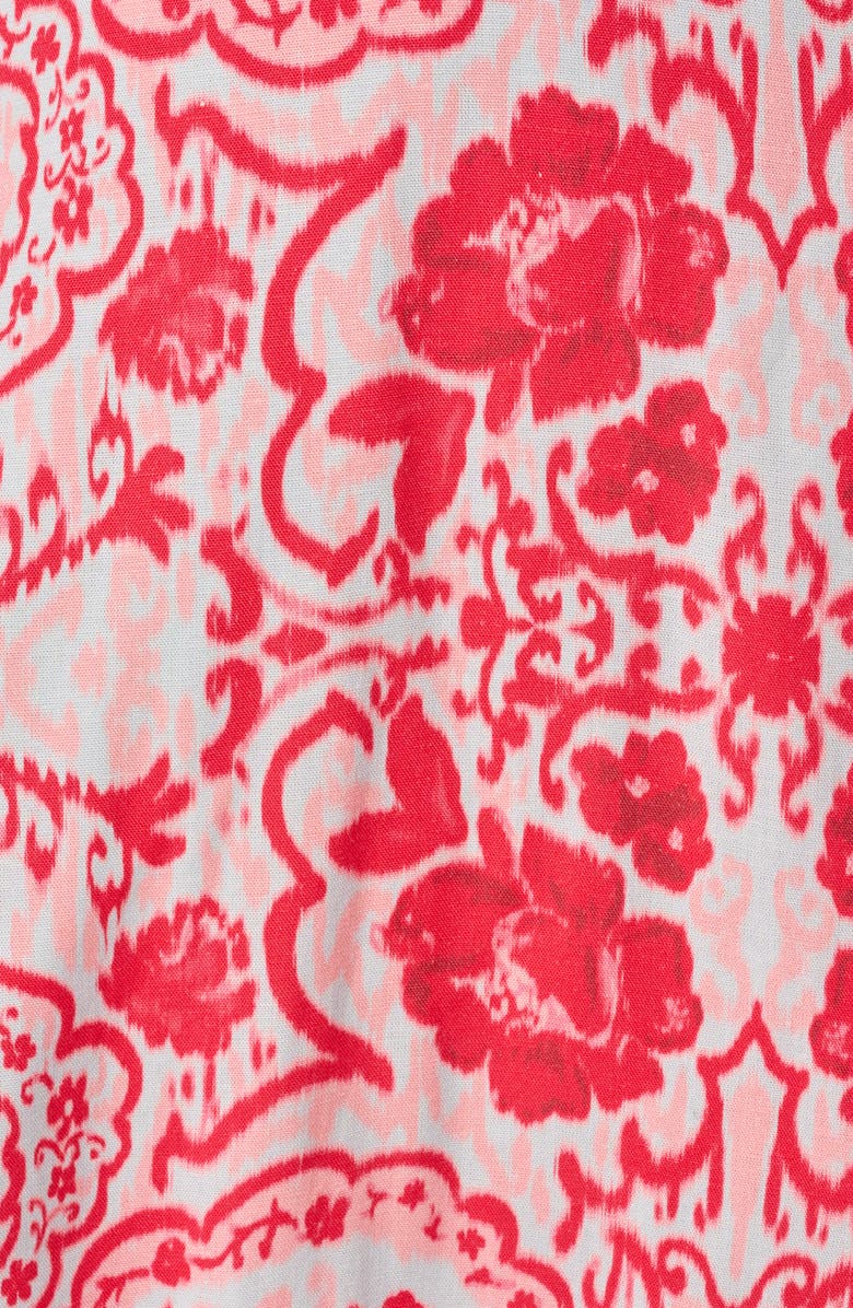 Adrianna Papell Paisley Floral V-Neck Dress, Alternate, color, Red/ Blue