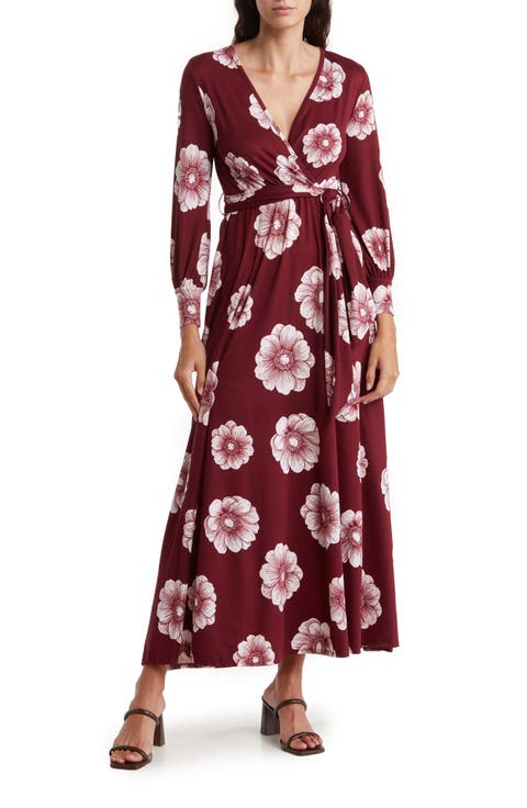 Long Sleeve Maxi Wrap Dress