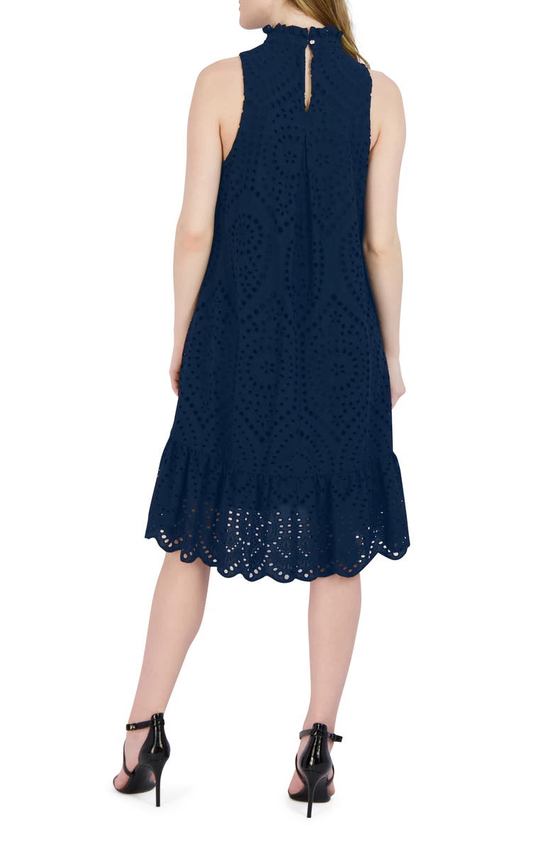 Julia Jordan Sleeveless Eyelet Ruffle Hem Dress, Alternate, color, 