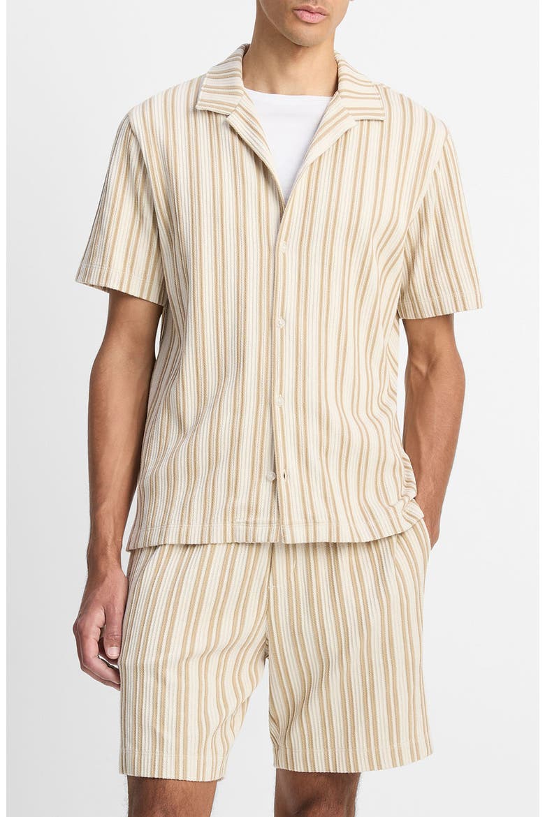 Jacquard Stripe Knit Camp Shirt, Main, color, TERRAPIN COMBO