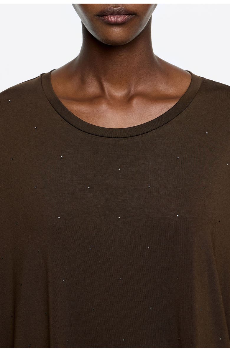 Bimba y Lola Tulle Sleeve Sress, Alternate, color, Dark Brown