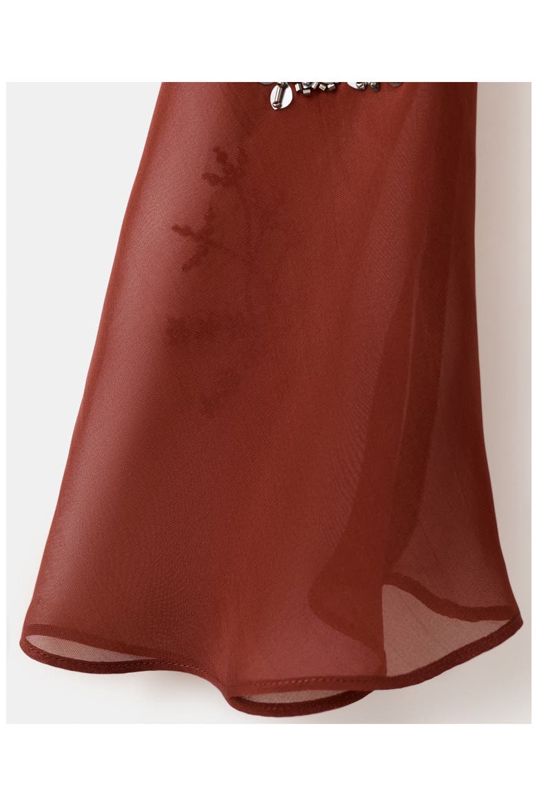 Embellished Long Sleeve Midi Dress, Alternate, color, RUSSET