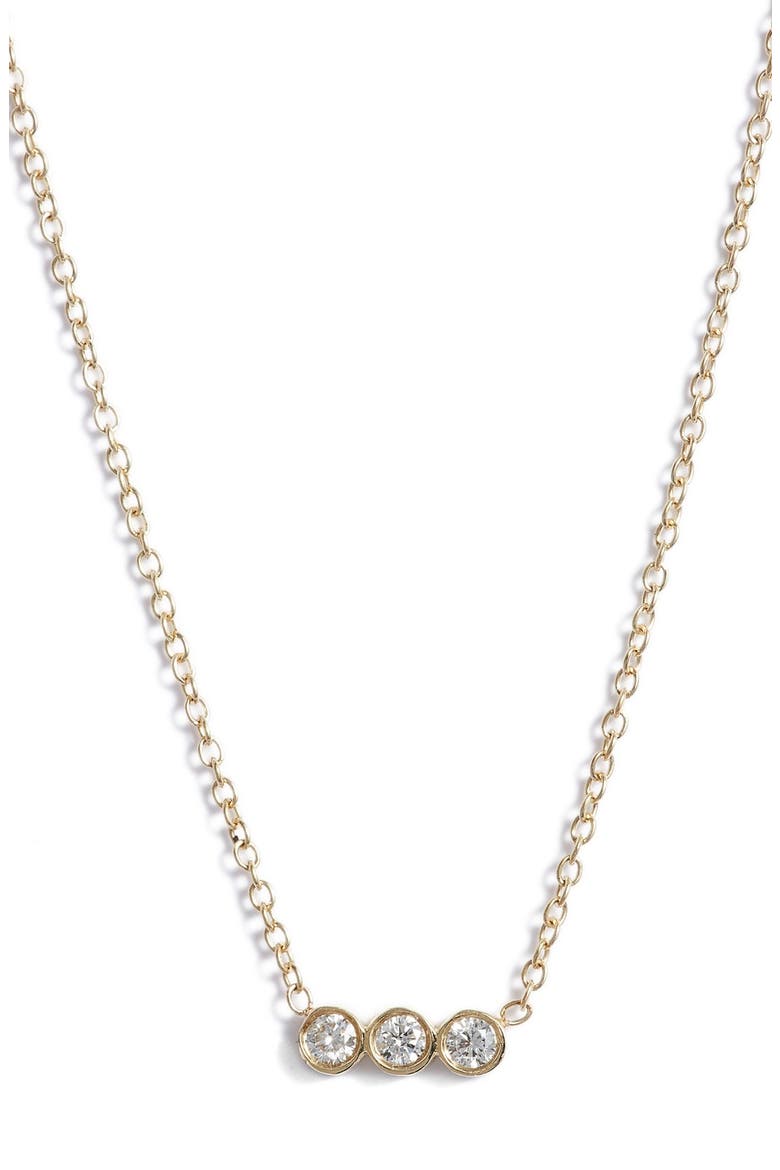 Diamond Bezel Pendant Necklace, Main, color, YELLOW GOLD