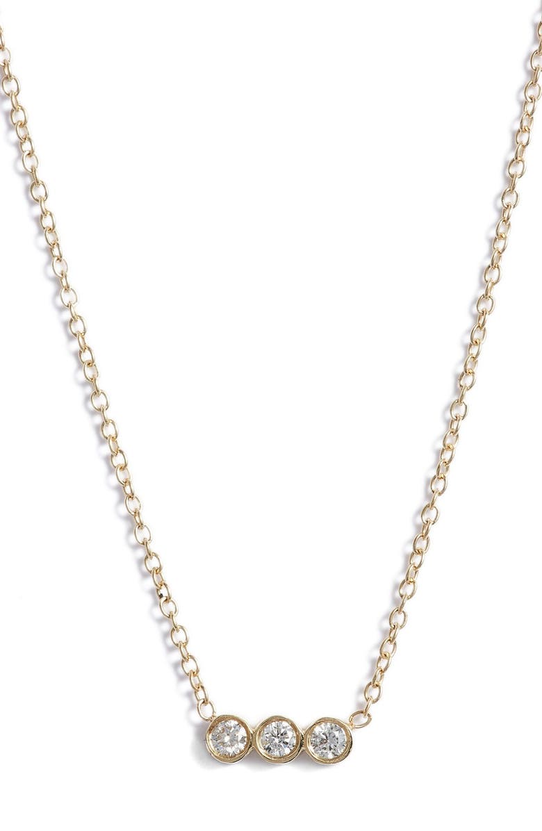 Zoë Chicco Diamond Bezel Pendant Necklace, Main, color,