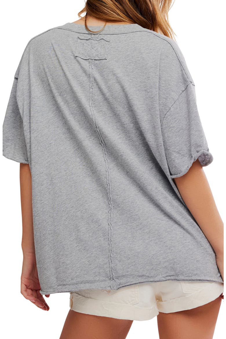 Nina V-Neck Cotton T-Shirt, Alternate, color, HEATHER GREY