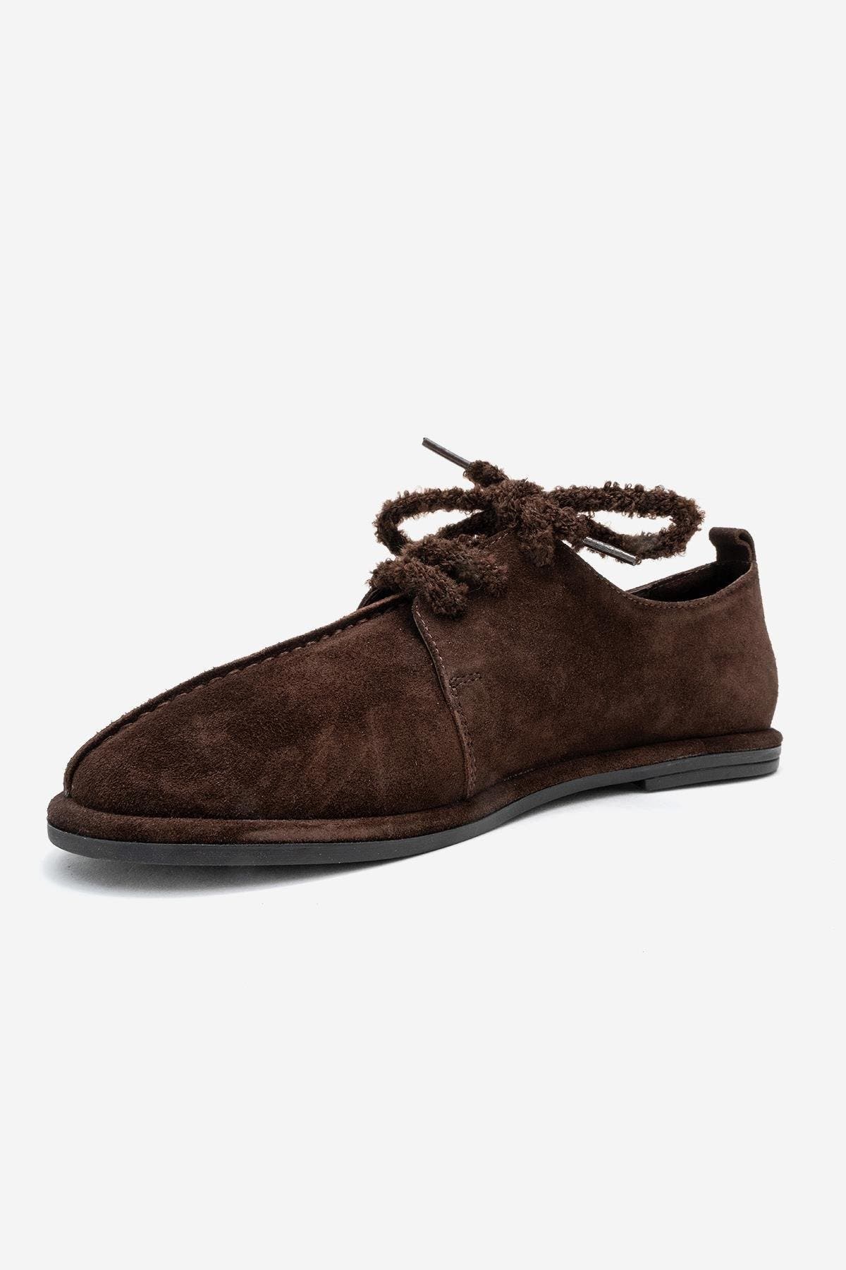 Denora Leather Lace Up Shoes, Alternate, color, Brown Suede Leather