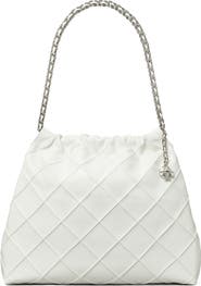 Tory Burch Fleming Distressed Quilted Leather Hobo Bag