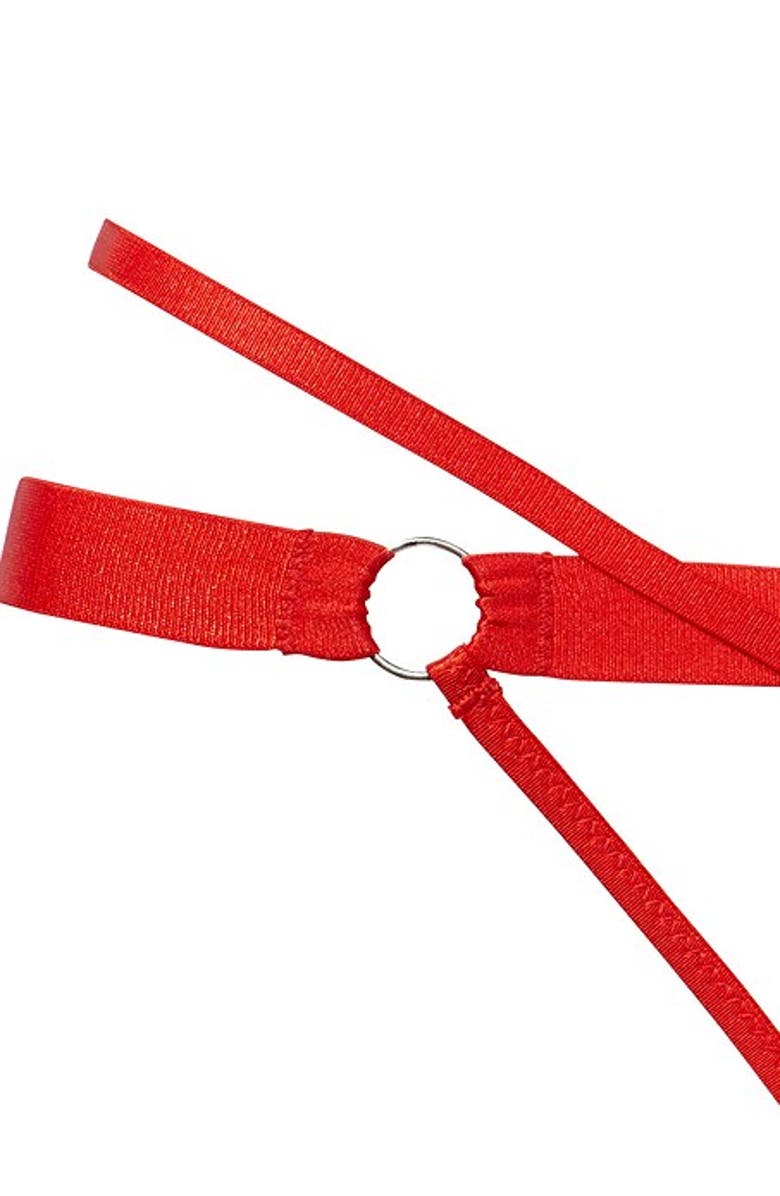 LASCANA Women's Strappy Lace Thong, Alternate, color, Red