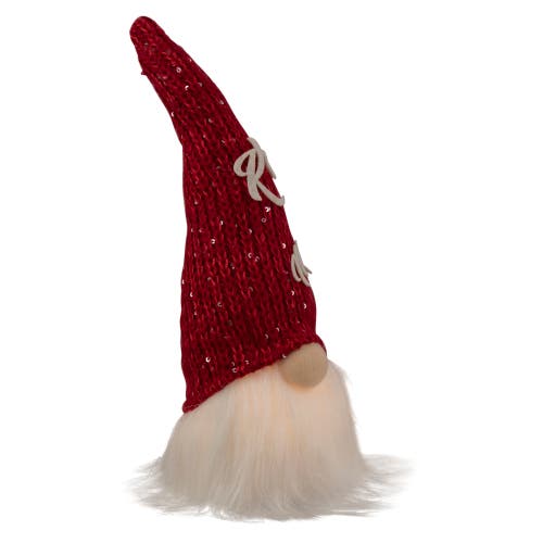 Northlight 11.5" Lighted Knit 'kiss Me' Hat Valentine's Day Gnome In Red