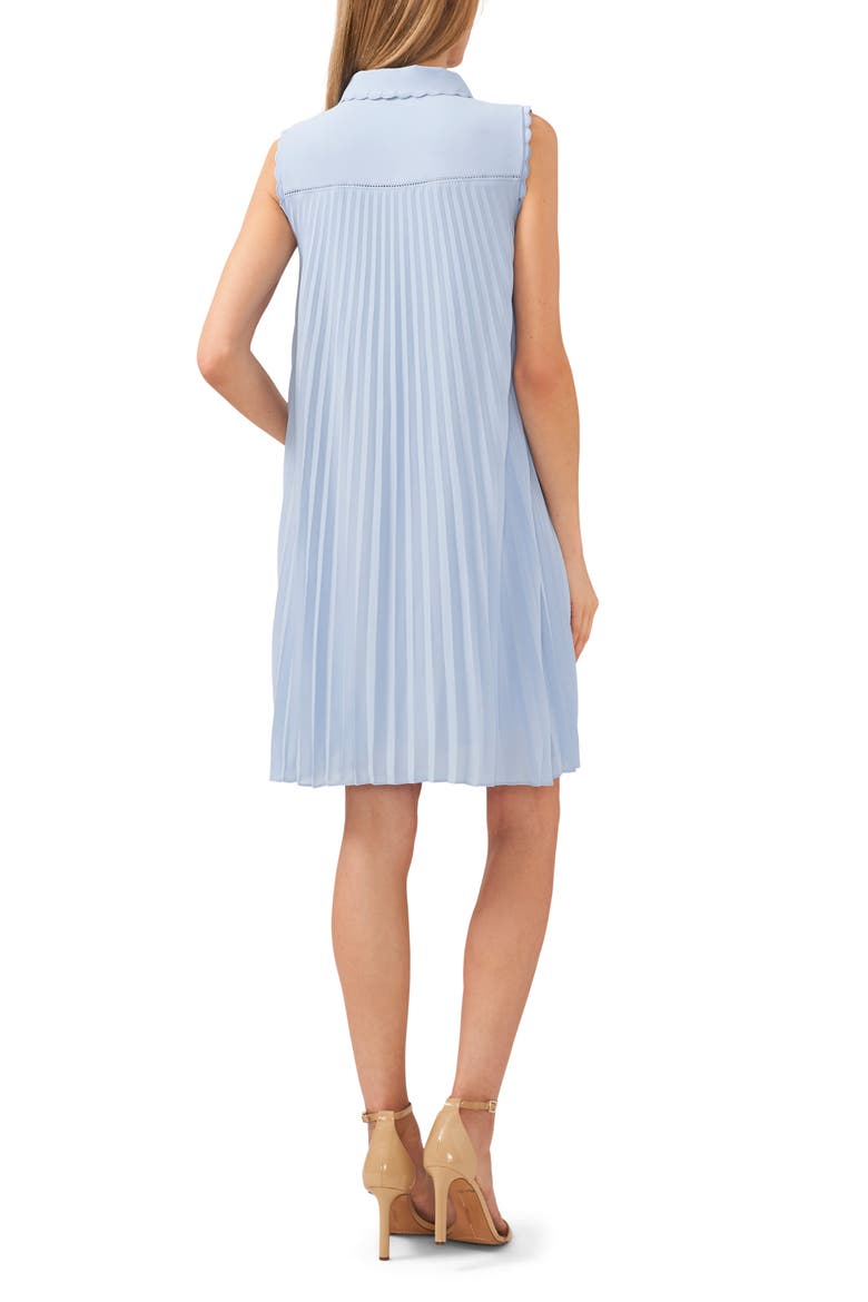 Scalloped Pleated Shirtdress, Alternate, color, BLUE AIR