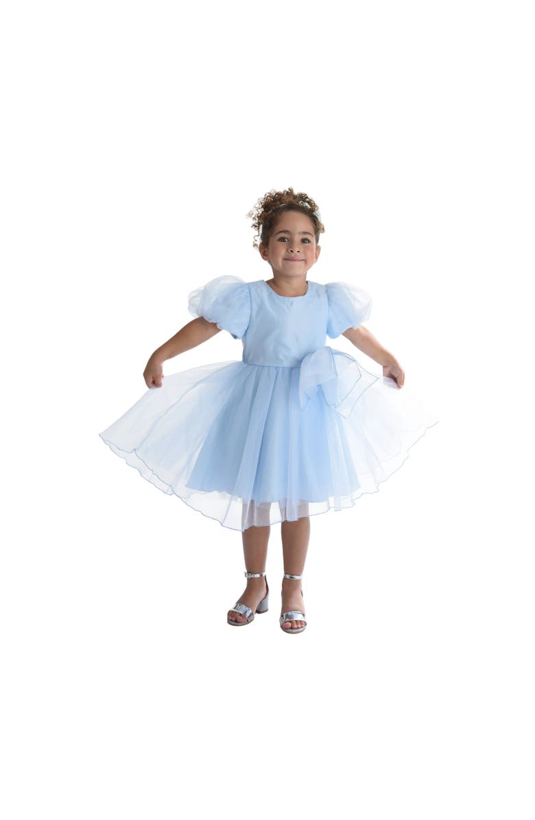 Tulleen Bow Organza Dress, Alternate, color, Blue