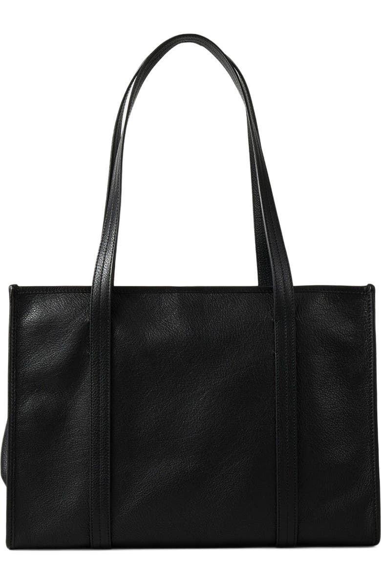 SANDRO Soft leather tote bag, Alternate, color, Black