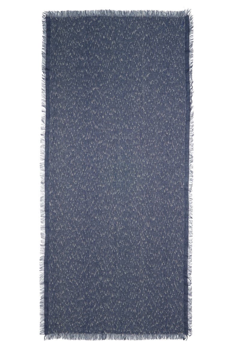 Bouclé Fringe Scarf, Main, color, AZURE/ WHITE
